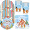 MEZHEN Stoviglie Natale Stoviglie per Feste Omino di Pan di Zenzero Piatti Bicchieri di Carta Tovaglioli Natale Decorazioni Forniture per Feste