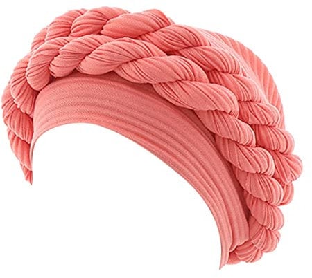 kosopse Baskenmützen Für Damen Hut Muslim Rüschen Wrap Cap Schlaf Caps Satin Gefüttert Haar Hauben Kinder Fliege (Watermelon Red, One Size)