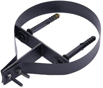 Baoblaze 5 Chimney Pipe Bracket Chimney Pipe Holder Metal Hanging Accessories Portable Fixing Stove Pipe Hanger Wall Strap Pipe Clamp, Black