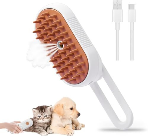Spazzola mit Vapore per Gatti, 3-in-1, Steamy Cat Brush Spazzola mit Vapore per Cani Spazzola mit Dampfreiniger, mit Dampfreiniger, Pazzola für Massaggi, Tierheilkur