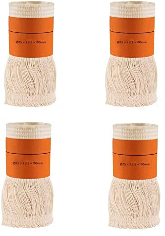 Mèche de Rechange 75 x 190 mm pour poêle à pétrole, Chauffage au kérosène, Lot de 4 pour poêle à pétrole pour l'intérieur, mèche de Chauffage en Fibre de Verre et Coton