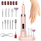 Electric Nail File | Variable Speed Nail Drill Kit Cordless Nail Drill | Nail Drill Machine Nail Grinder with 12 Drill Bits for Home Nail Salon