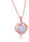 weiß blau runde Opal doppel Herz anhänger halsketten für Frauen Hochzeit schmuck Rose Gold Kette Braut Halskette