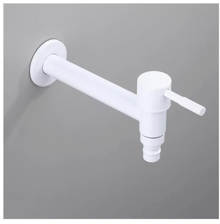 Grifo mezclador de jardín para exteriores, grifo de pared duradero para baño, inodoro, lavadora y fregona, diseño versátil en blanco y negro