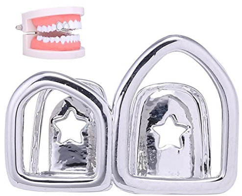 Hip Hop Hohl Offenes Gesicht Doppel Zahn Zähne Kappen Zähne Abdeckung Punk Grills Zahn Kappe Cosplay Party Rapper Schmuck Zähne Decor