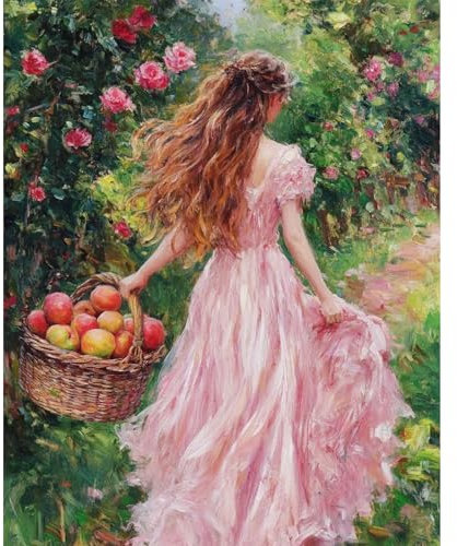 MAXBYE Belle Femme Peinture Numéros pour Adulte, DIY Acrylique avec Peintures et Pinceaux pour Débutants, Fleurs Simple Kits de Painting au Number Pour la Décoration de la Maison Cadeau 40x50cm