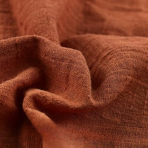 YKAFADE 300cm * 135cm Stoff aus Baumwolle und Leinen, Musselin Baumwollstoff Dekostoff Leinenstoff Meterware Nähstoff für DIY Basteln Tischdecken, Kissen Vorhänge Kleidungsdekoration -Braun