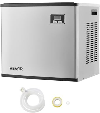 VEVOR kommerzielle Eismaschine – Kopf, 181,4 kg/Tag Edelstahl-Eismaschine mit Selbstreinigung, zeitgesteuerter Eisherstellung, einstellbarer Dicke, für Restaurants Bars Cafés Hotels – nur Kopf