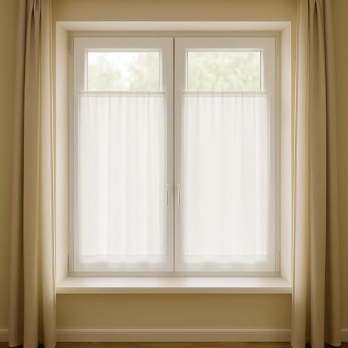 Byour3 - Tende A Vetro per Finestra - SU MISURA ARTIGIANALI - Tenda Tendine PortaFinestra Camera da letto Cucina Salone Cameretta Tende per B&B Casa Ufficio (Tessuto Oscurante)