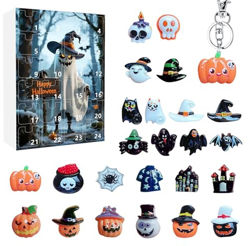 Jlobnyiun Halloween Countdown Calendar,Halloween Calendar 2025,Mini Dolls Horror Collectibles For Men Children Kitchen Adults Teen Girls Home Women Boys