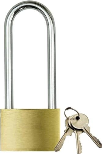 Zylinderschloss Vorhängeschloss mit langem Balkenschlüssel, Sicherheitsschloss gegen Scheren und Aufbrechen, Diebstahlsicherung, Schubladenschrank-Gepäckschloss for Zuhause, Studenten(55x129.7mm)