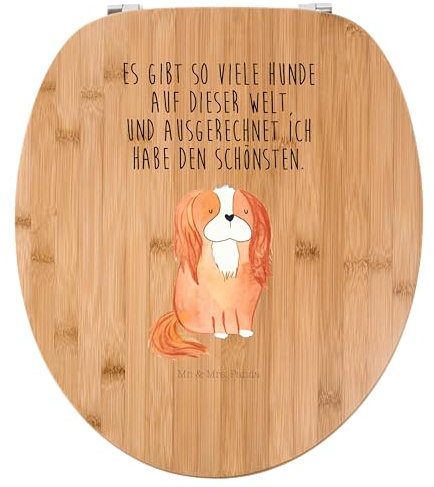 Mr. & Mrs. Panda Motiv WC Sitz Hund Cavalier King Charles Spaniel - Geschenk, Toilette, Haustier, Hundemotiv, Cockerspaniel, WC-Sitz, Klobrille,