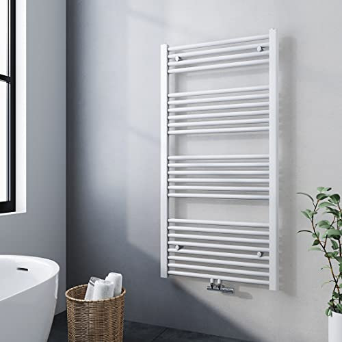 Meykoers Handtuchheizkörper 1200 x 600mm, Badheizkörper Mittelanschluss Handtuchtrockner Weiß Handtuch Heizkörper Bad Handtuchwärmer Heizung Radiator 598 Watt