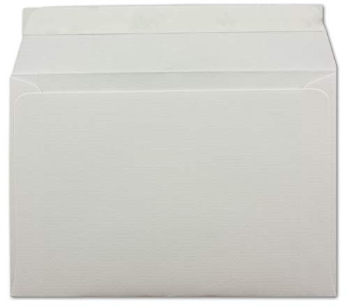 50 gerippte Briefumschläge DIN C6 Weiss - 11,4 x 16,2 cm - 100 g/m² Post-umschlag ohne Fenster Haftklebung mit Abziehstreifen - Colours-4-You