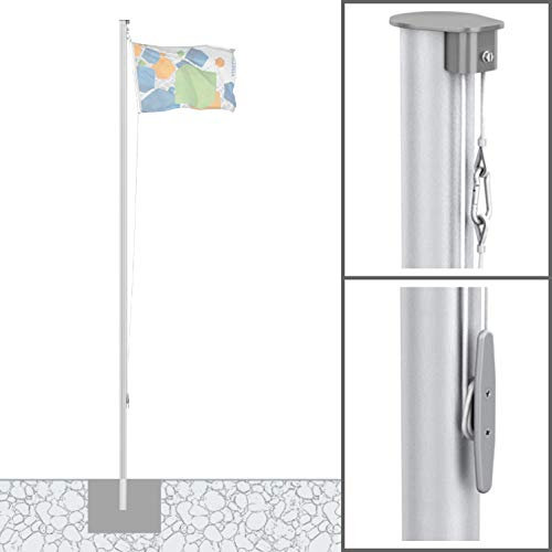 Vispronet Basic Alu-Fahnenmast 8 m/ø 90 mm, ohne Ausleger, Nahtlos Zylindrisch, aus Deutscher Produktion