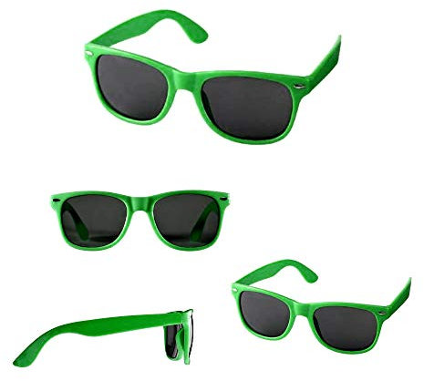 h2i Holi Color Sunglasses in Grün, Brille in leuchtender Farbe für Party Foto Hochzeit Spaß, Kunststoffbrille wasserfest