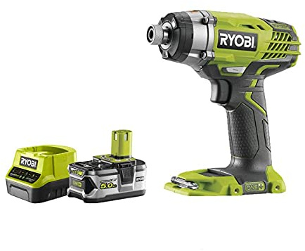 Pack RYOBI Visseuse à choc 18V One+ R18ID3-0 - 1 batterie 5.0Ah - 1 chargeur rapide 2.0Ah RC18120-150