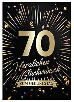 Friendly Fox Geburtstagskarte 70. Geburtstag, 1x Glückwunschkarte zum Geburtstag, DIN A5 Klappkarte Happy Birthday