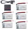 5PCS 3.7V 400mAh Lipobatterie mit 5 in 1 Ladegerät für Hubsan X4 H107L/C/D/P SYMA Q11 X11C H99W H31 HS170C F180C TOZO Q2020 E016H A120 V966 TR-C385 TR-F22 Vierachsige Flugzeugbatterie
