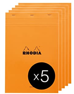 Rhodia 18000C 5 Notizblöcke N.18 A4 80 Blatt blanko Orange