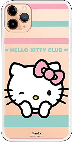 Originale Schutzhülle kompatibel mit iPhone 11 Pro Max mit einem zwinkernden Hello Kitty Club Design