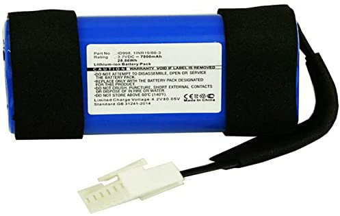 SUN-INTE-118 1INR19/66-3 ID998 Battery Replacement for JBL Charge 4 Portable Bluetooth Speaker(3.7V 28.86Wh 7800mah)