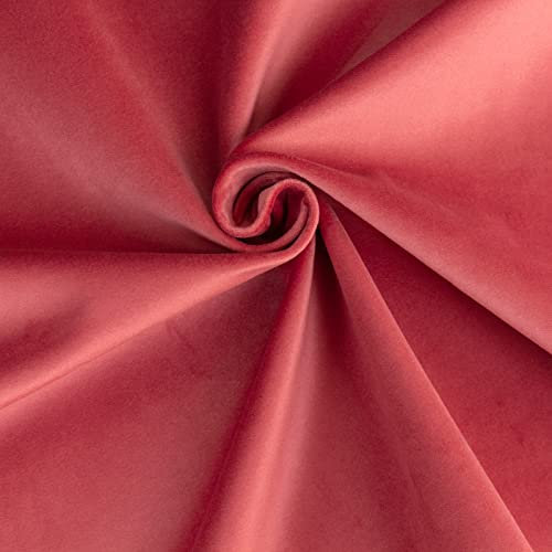 GIURI TESSUTI - VIENNA Morbido tessuto in velluto al metro - Per divani, sedie, tappezzeria, arredamento e accessori - Altezza 140 cm (ROSA ANTICO)