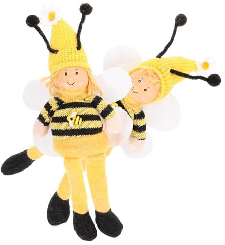 Abaodam 2 Stück 1 Satz Bienenpuppendekoration Tierspielzeug Wollkissen Plüschpuppe Desktop-Spielzeug Plüschtiere Ausgestopftes -plüschtier Plüschkissen Foto Stoff Kind Tagesgeschenk
