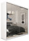 MEBLINI Kleiderschrank mit Spiegel, 2 Türen - Schwebetürenschrank mit Kleiderstange - Schlafzimmerschrank mit Einlegeböden - Wardrobe Closet - Flores - 200 cm - Weiß + Spiegel