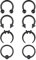 Funseedrr Nasenpiercing Septum Ring Set Edelstahl 16G 8mm Nasenring Nase Lippe Helix Tragus Hufeisen Piercing