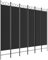 vidaXL Paravent 6-TLG. Raumtrenner Raumteiler Trennwand Umkleide Sichtschutz Spanische Wand Wohnzimmer Schlafzimmer Schwarz 240x200cm Stoff