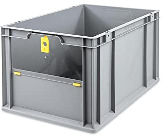 PROREGAL Eurobox NextGen Insight Cover | HxBxT 32x40x60 | 65 Liter | Hoch/Gelb | Eurobehälter, Transportbox, Transportbehälter, Stapelbehälter