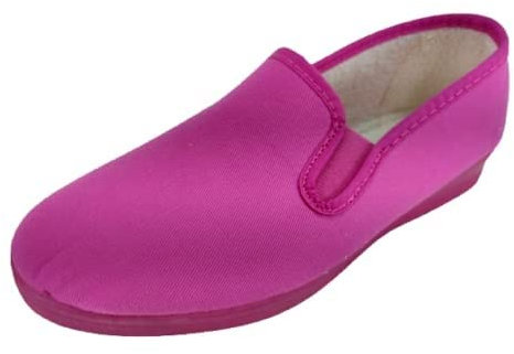 Kiruz - Alpargatas de Lona Aerobic Mujer - Sin Cordones - Zapatillas Clásicas de Casa y de Calle - Cubiertas con Gomas Elásticas - Rosa - 36, Fucsia
