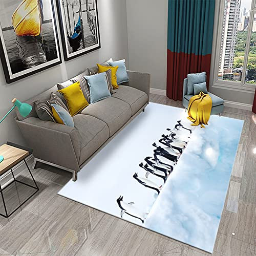 MERVOS Niedlicher Pinguin-Teppich, Wohnzimmer, Schlafzimmer, Dekoration, Küche, Balkon, Badezimmer, Bodenmatte