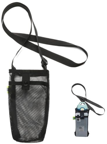 JOCXZI Porte-bidons,Couvercle de Bouteille d'eau, Bouchon de Bouteille Universel, Sac de Tasse d'eau, Peut être porté en Diagonale, Couvercle de Tasse Thermos pour Enfants, Noir, léger et Petit
