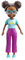 Polly Pocket Sammelpuppe ~ Shani trägt lila Hose, blaugrünes Sonnenschein-Shirt, grüne Schuhe und Brille, ca. 8,9 cm groß ~ HKV77