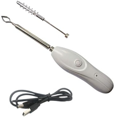 Allayu Stainless Steel Vegetable Fruit Corer Handheld Electric Replacement Washable Button Control Kitchen Core Remover Tool