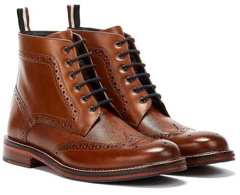 Ben Sherman Alfred Brogue Braune Herrenstiefel Aus Leder - EUR 43