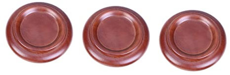 Toyvian 3pièces Coupelles De Piano Bois Solide Lot De Tapis Antidérapants Et Anti-bruit Pour Protection De Sol Marron