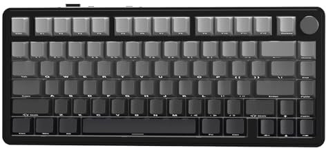 ATTACK SHARK X85 Gasket Mechanical Keyboard with Knob,75% Tri-Mode(BT5.0/2.4G/USB-C) Wireless Gaming Keyboard &Five-Layer Padding, RGB,5000mAh, Hot-Swappable Side Print PBT Keycaps(Black Gradient)