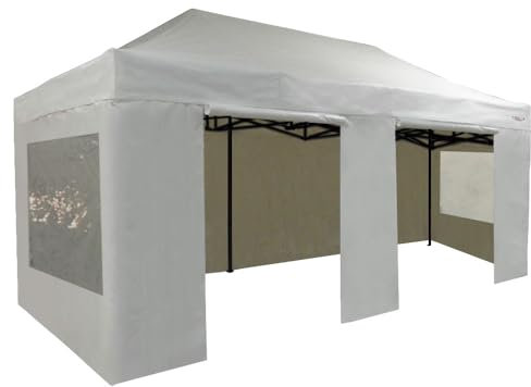 FRANCE BARNUMS -Tente Pliante 3x6m | Tonnelle 18m²| Abri de Travail | Evènement Festif | Acier 30mm | Parois Amovibles avec Fenêtres