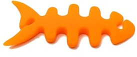 SYSTEM-S Cavi Manager Wrap Avvolgicavo a forma di pesce, in silicone, protezione per cavi per cuffie, colore arancione