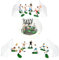 Uskerb 9pcs Football Cake Decoration Set, Sports Themed Party, Boys Birthday Party, Baby Shower, Wedding, Soccer Ball Cupcake Toppers, Green Artificial Grass Cake Topper Set