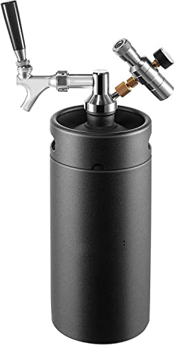 Distributeur de tour de bière brassage à domicile 3.6/2/5/8L Mini Growler en acier inoxydable régulateur de robinet réglable distributeur de bière pression accessoires de barre(Black,8L)