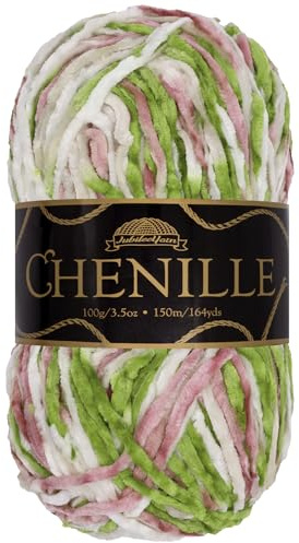 JubileeYarn Chenille Yarn - 100g/Skein Worsted Polyester - Garden of Eden - 1 Skein