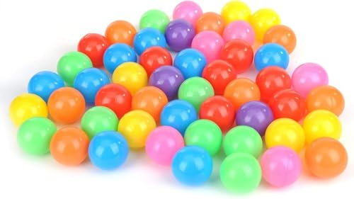 ATAA Pack de 100 Bolas para Piscinas, Pelotas Blandas para Castillo Hinchable, Trampolín o Parques de Bebés - Diámetro de 5.5 cm, Colores Variados para Bebés y Niños