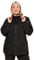 Ulla Popken Women's Regenjacke, leicht, Kapuze, 2-Wege-Zipper, wasserdicht Jacken, Schwarz, 50/52