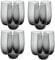 Queensway Home & Dining 12-Piece Coloured Glass Tumbler Set - Stylish, Durable Drinkware for Cocktails, Juices & Everyday Use - 500ml Dark Grey Dishwasher Safe Glasses