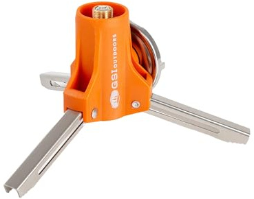 GSI Outdoors - Butan-Isobutan-Adapter mit klappbaren Beinen, kompakter Edelstahl, Nylon, Messing-Design für Behälteröfen