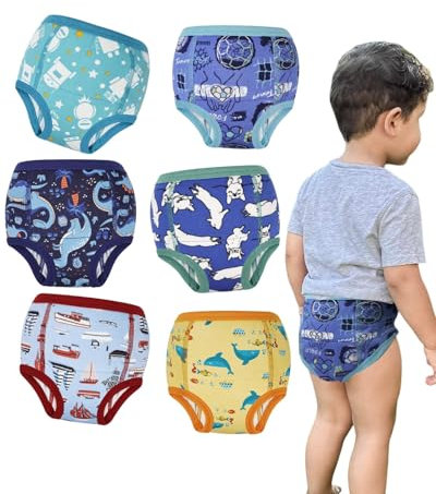 FLYISH DIRECT Baby Töpfchen Trainingshose, Kinder Töpfchentraining Unterwäsche für Jungen und Mädchen, Kleinkind Töpfchen-Trainingshosen, 100/3T